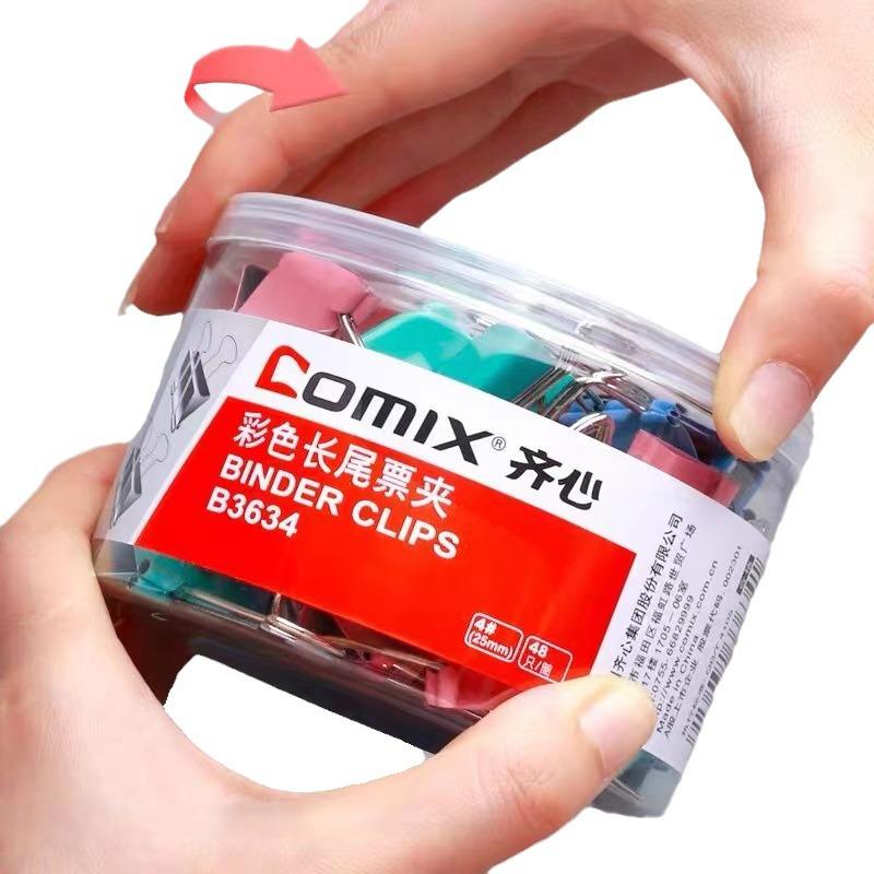 Qixin Swallowtail Clips: Effort-Saving, Colored Metal Clips for Office and Student Use, Available In Large, Medium, Small Sizes