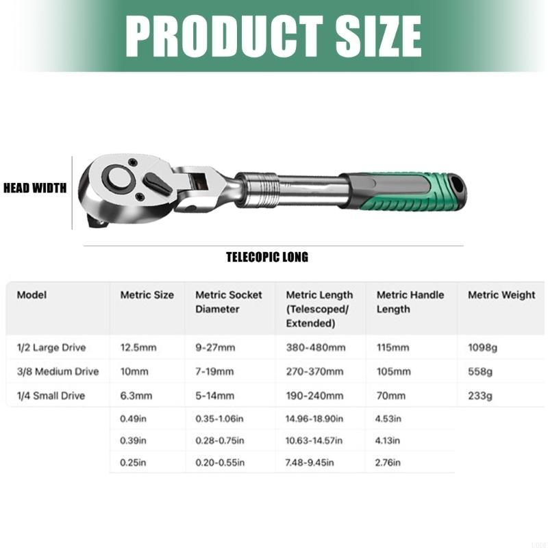 72 Tooth Ratchet Wrench With Retractable Head Suitable For Tight Space Professional Automotive Repair Furniture Assembly