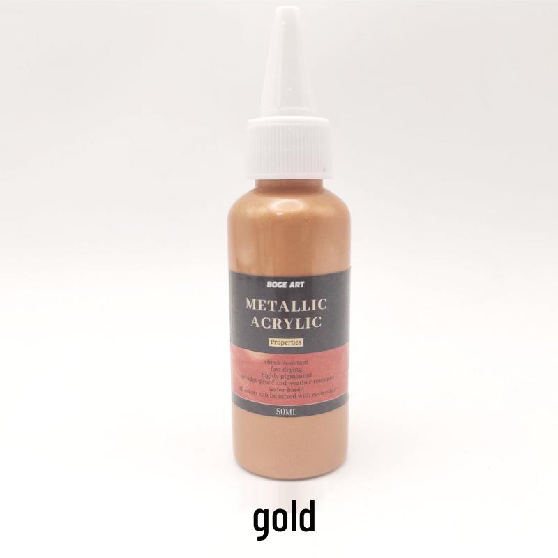 Iridescent Metallic Acrylic Paint, 100ml - Buddha Light Silver for Fluid Art, Walls, Hand-Painted Shoes, Gold Touch.