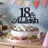 Black Glitter 18 and Adultish Cake Topper for Eighteen Birthday Party, Time To Adult Cake Decorations, 18th Birthday Party Decorations for Girls Boys