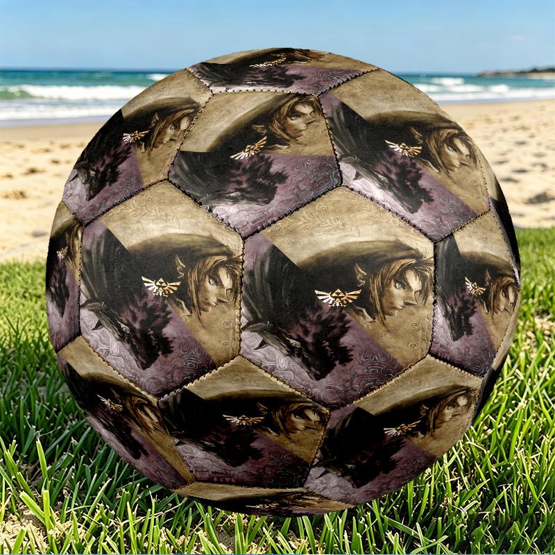 The Legend of Zelda Print Size 5 Soccer Ball, PU Wear Resistant Football for Match Training and Daily Practice, Birthday Gift for Soccer Fans