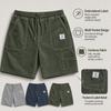 Herren Vintage Cord Cargoshorts, Modische Mehrzwecktaschen Gesticktes Etikett Lässige Kurzhosen