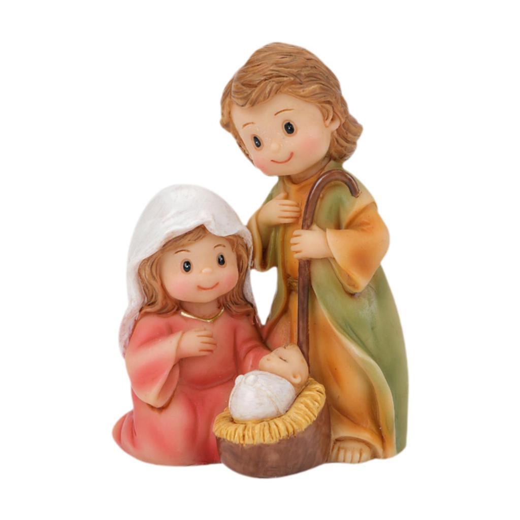 Christmas Nativity Scene Ornament Collectible Gift Artwork Resin Statue Crafts for Fireplace Indoor Office Desk Living Room