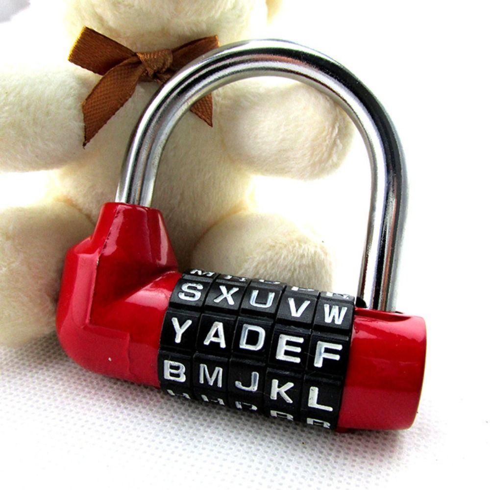 Changeable Code Password Lock Security Travel Password Lock 5 Letter Combination Padlock Gym