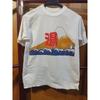 Used Public Bathhouse Mt. Fuji Wave Graphic T-shirt White Short Sleeve Men's