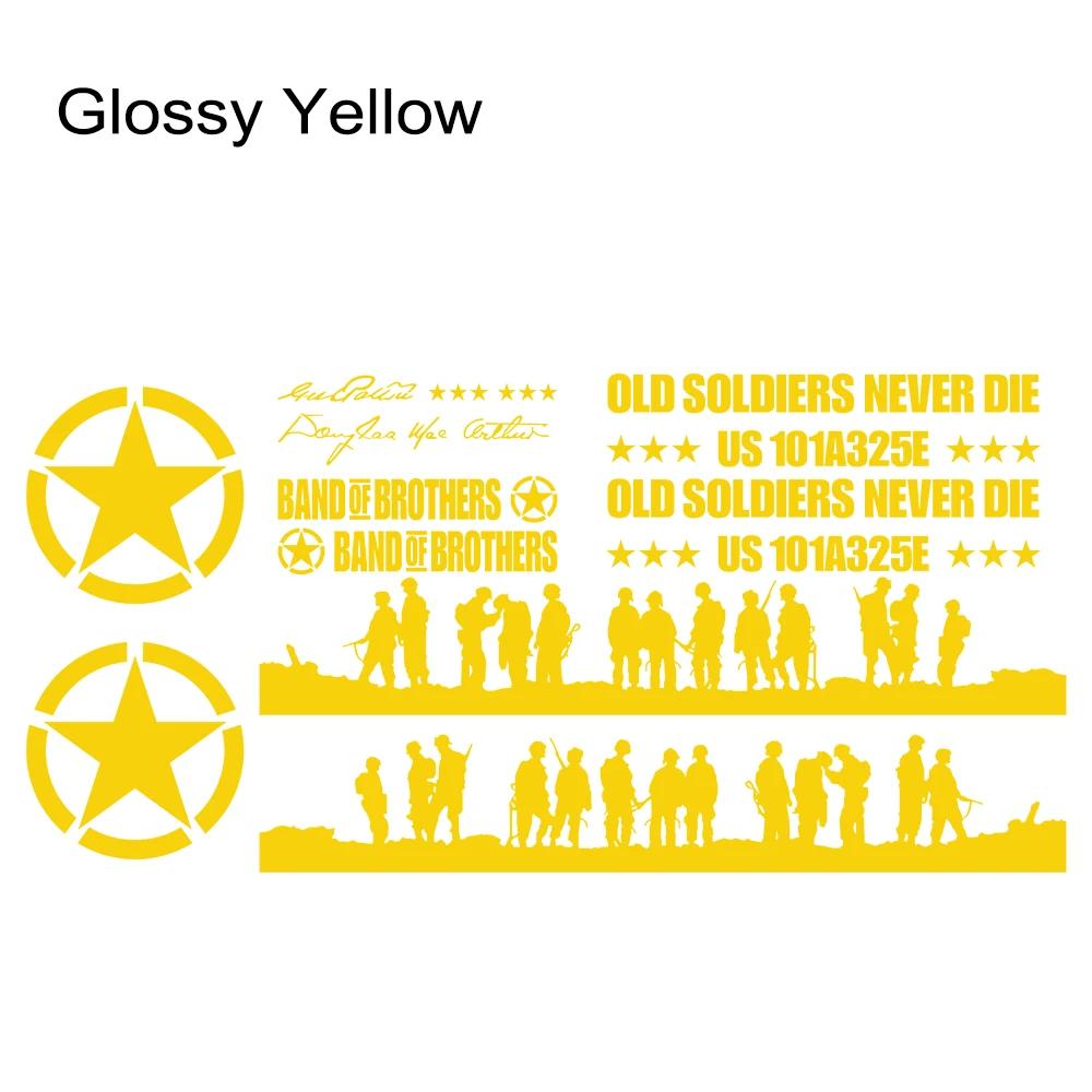 12 Stück Auto Tür Vinyl Aufkleber für Jeep Wrangler JK TJ Jl YJ Auto Pentagramm Soldaten Karosserie Dekoration Vinyl Decals Zubehör