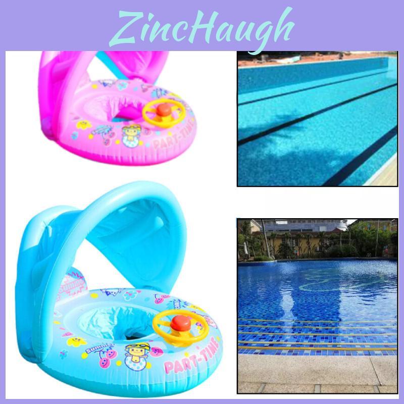 Comfortable Inflatable Baby Swim Ring With Sunshade For Kids Pool Fun And Safety