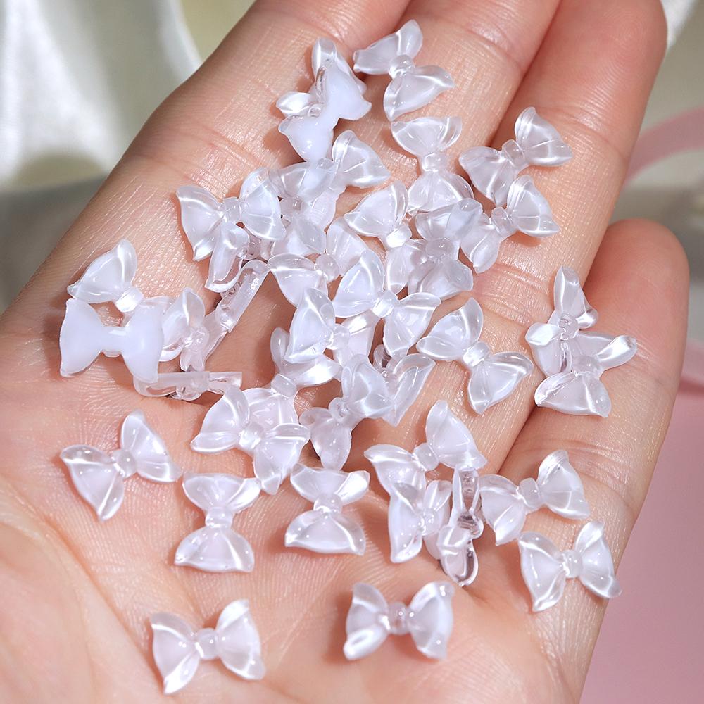 

Элегантные 3D бантики для нейл-арта, Аврора, желейно-белые, аксессуары для нейл-арта с бантиками