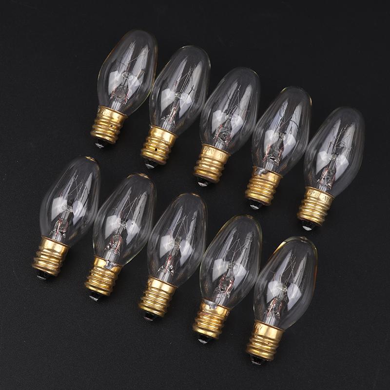 10Pcs E12 120V 7W Transparent Warm Yellow Color Tungsten Lamp Light Bulb For Decoration Salt Rangehood Refrigerator Lamp