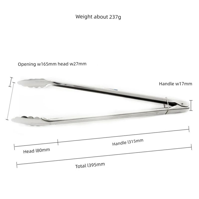 Thickened Stainless Steel Tongs, Bread Tongs, Barbecue Tongs, Rubber-Handled Hanging Food Tongs, 10-12- 14-16inch Plum Blossom Tongs