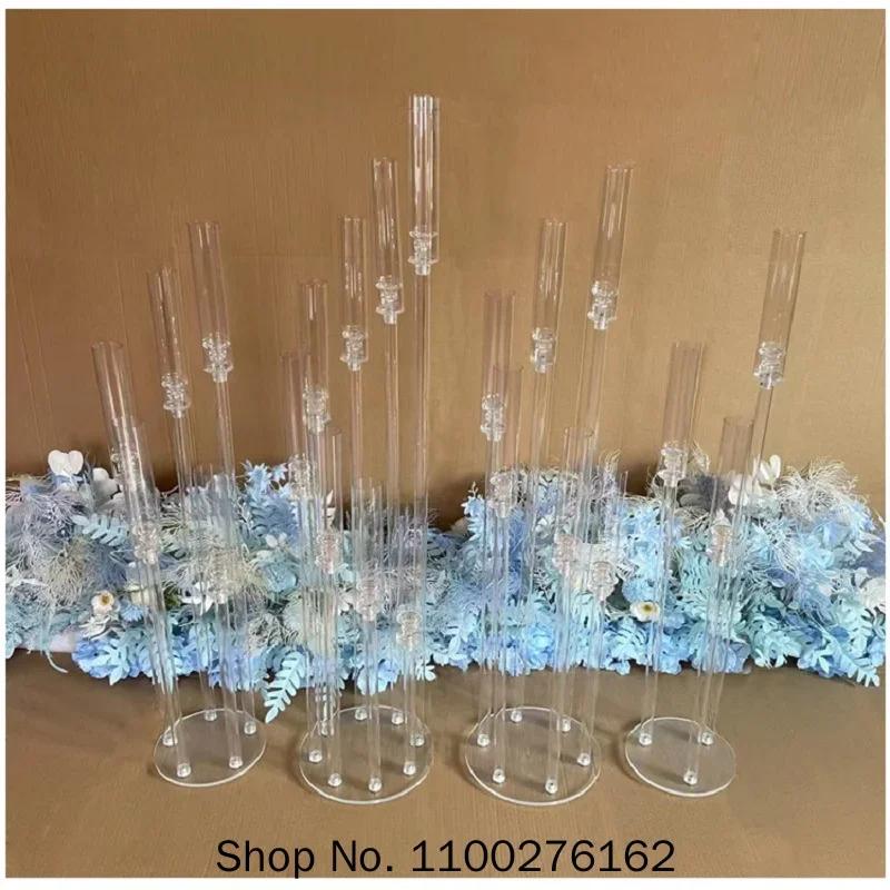 2pcs Wedding Decoration Centerpiece Candelabra Clear Candle Holder Acrylic Candlesticks for Weddings Event Party