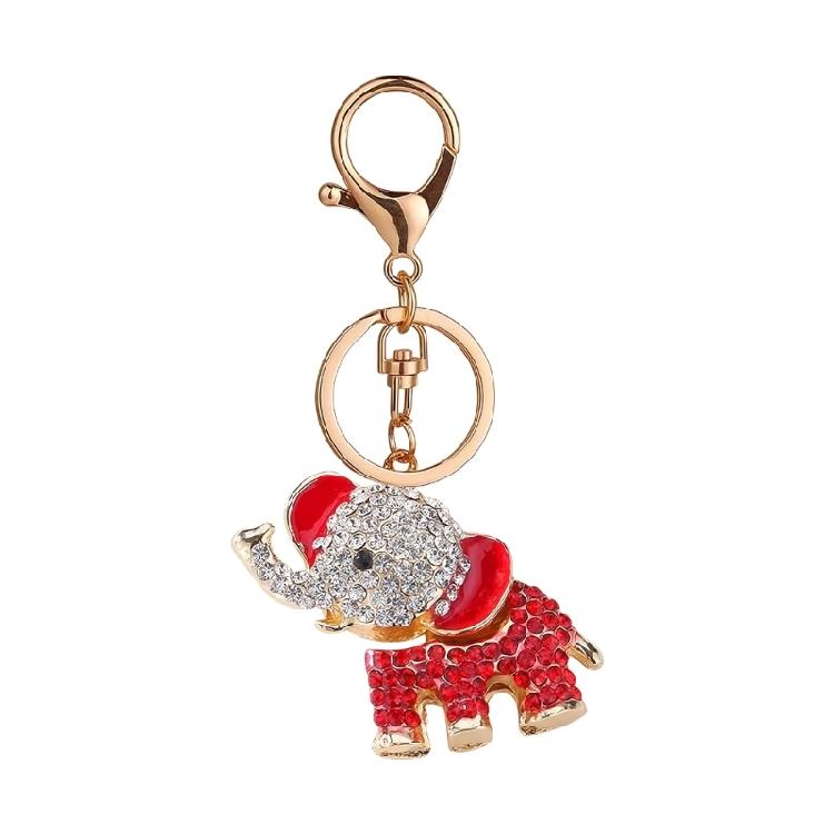 4X Delicate Big Ear Elephant Keyrings Stylish Handbag Charm Decorative Key Rings Modern Bag Charm for Women and Ladies