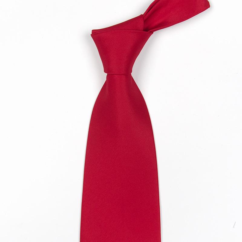 Men's Easy-Pull Zipper Formal Business Suit with High-Quality Blue, Red, and Black 10cm Tie