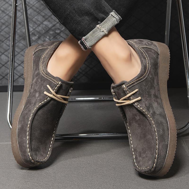 Mode 2025 Modemarke Herren Atmungsaktive Lässige Lederschuhe Neue Outdoor Vielseitige Schnürschuhe Bequeme Partner Britische Arbeitskleidungsschuhe