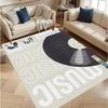 Vintage Music Vinyl Record Pattern Carpet Mat Rug Retro Black And White Design Non-Slip Home Decoration for Living Room Bedroom