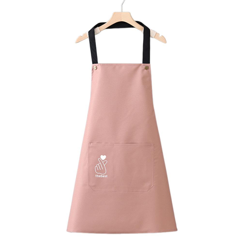 

Heart Printing Cooking Apron Solid color Chef Aprons Household Cleaning Accessories світло-рожевий колір