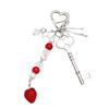 Sweet Cool Girl's Strawberry Heart Lock Butterfly Charm Keychain Bag Pendant Versatile Acrylic Alloy Accessory Keyring