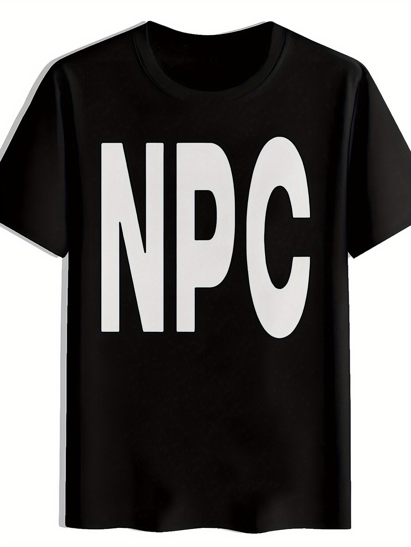 Black  NPC  Graphic T-shirt - Casual Crew Neck XXXXL