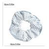 Sea Salt Blue Polka Dot Floral Plaid Large Hair Scrunchie Sweet and Versatile Fabric Hair Tie Hair Accessory