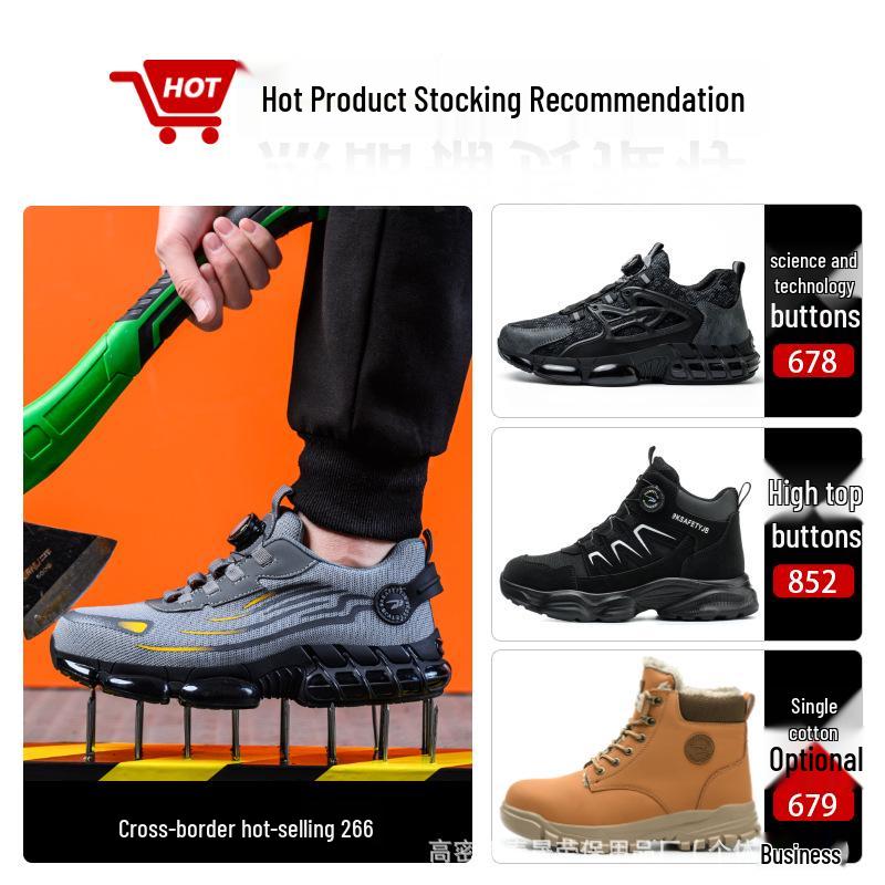 High-Top Steel Toe Safety Boots: Anti-Smash, Anti-Puncture, Ankle Support, Comfortable for Long Standing.