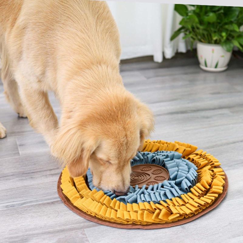 Dog Snuffle Mat Interactive Treat Puzzle Toys Slow Feeder with Licking Mat Improving Intelligence for Puppy 19" x 19"