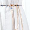Pásek na šaty s barevnými perličkami pro ženy Dívky Bohémská móda Kovový háček Pásek s řetízkem Body Chain Party doplněk