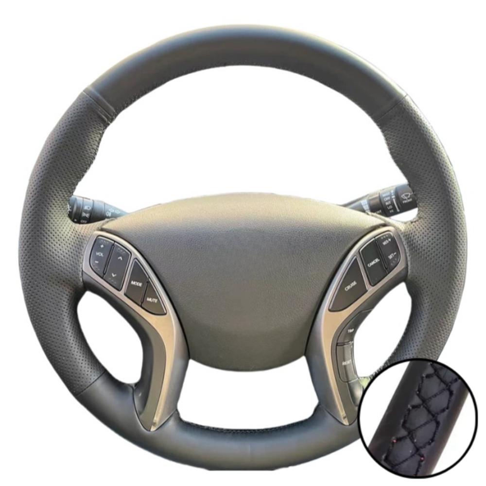 Hand-stitched Black Artificial Leather 2011-2016 Avante i30 2012-2016 Steering Wheel Cover For Hyundai Elantra Car Accessories