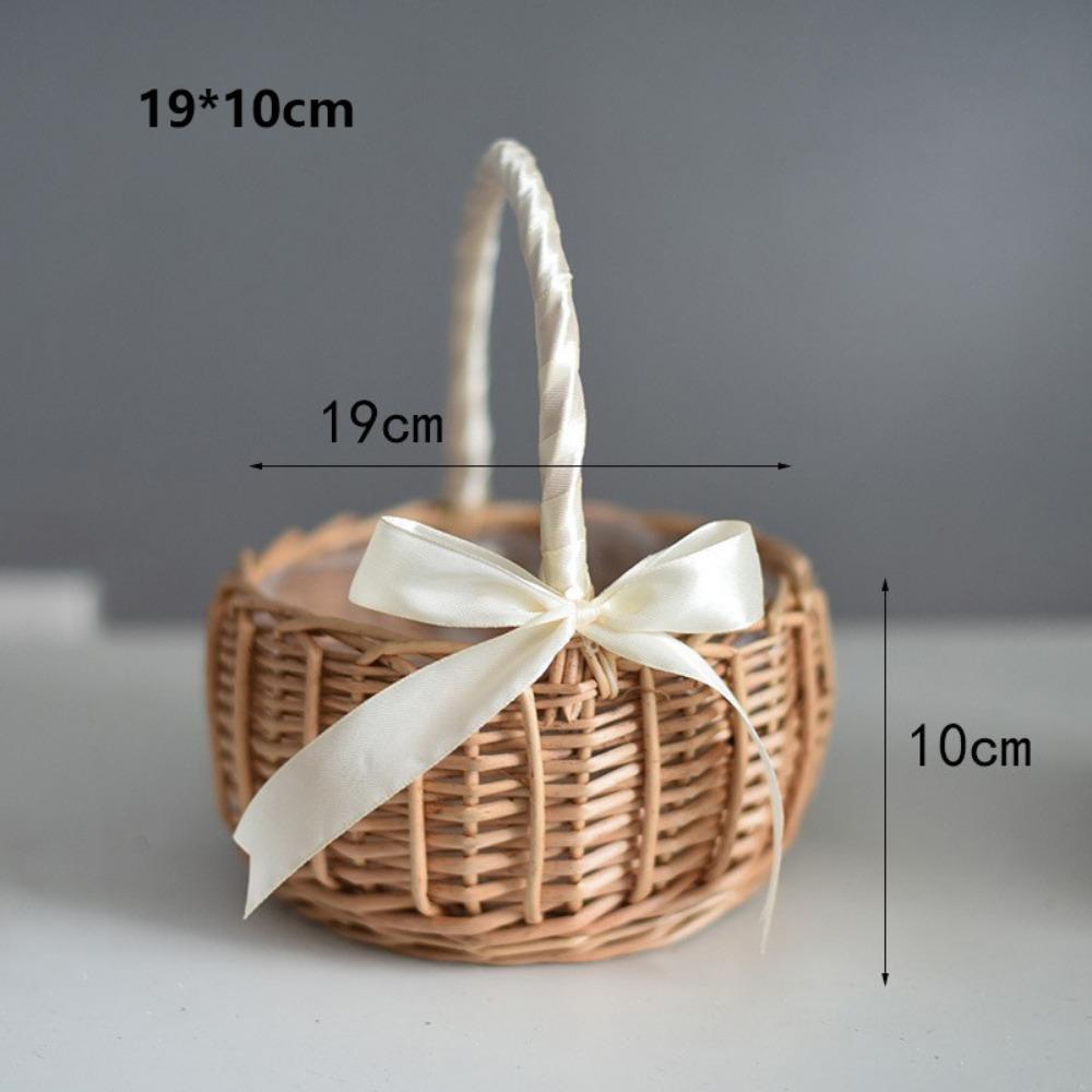 with Handles Imitation Rattan Handhold Basket Braid Storage Baskets  Living Room Decoration