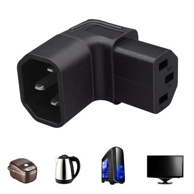 IEC320 C14 auf C13 Winkelstecker C14 3-polig männlich auf C15 weiblich Seitenwinkel Konverterstecker Adapter für PC