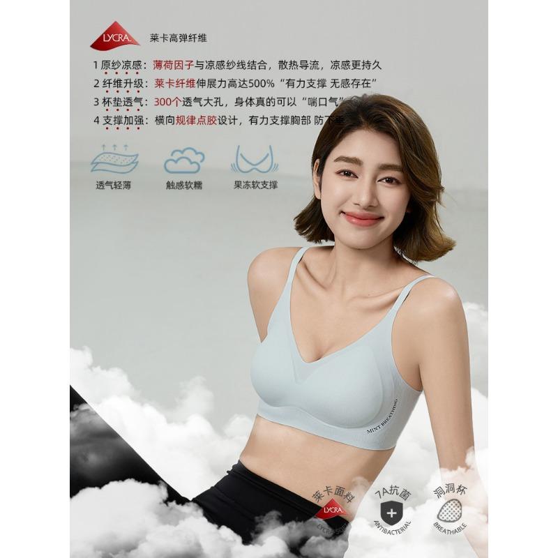 Women Seamless Wireless Comfortable Gathering Anti Sagging Breathable Bra