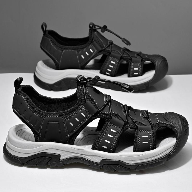 

Мужские спортивные сандалии с закрытым носком, мужская летняя пляжная обувь, сандалии для походов на открытом воздухе, повседневные легкие сандалии для походов по пересеченной местности для мужчин 39