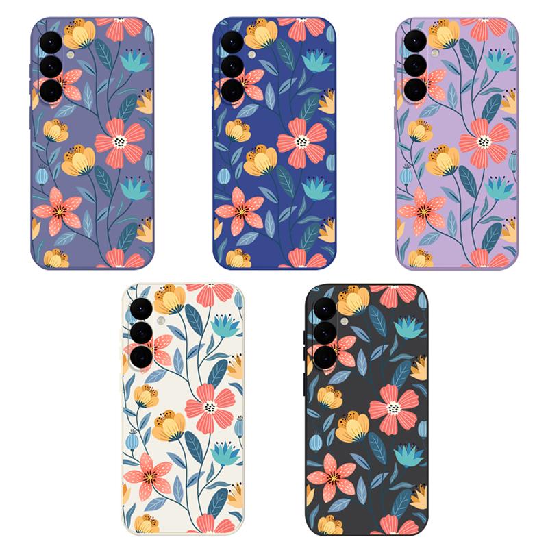 Květinově malovaná skořepina pro Samsung Galaxy S24 S22 Ultra Plus S23 S21 S20 Fe A52 A53 A54 A34 14 5g A51 A32 A13 4g Slim Shockproof Tpu Hybrid Case Cover