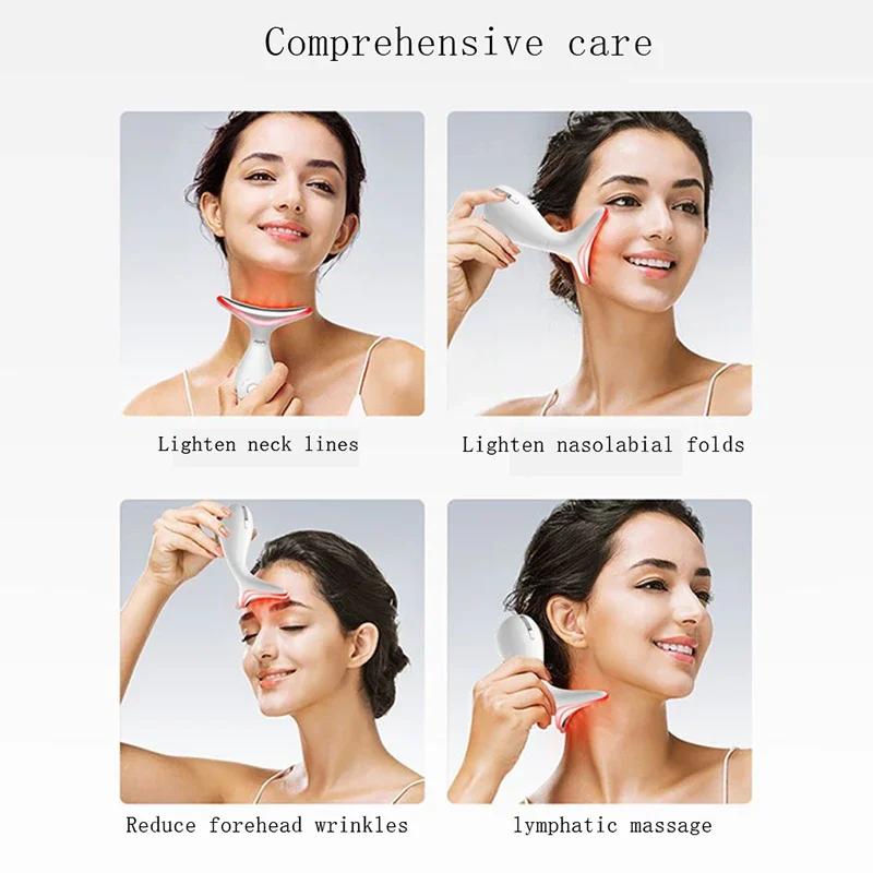 4 Color Facial Neck Massager Beauty Device Face Lifting Double Chin Remover Anti Wrinkle Tightening Facial Skin Care Beauty