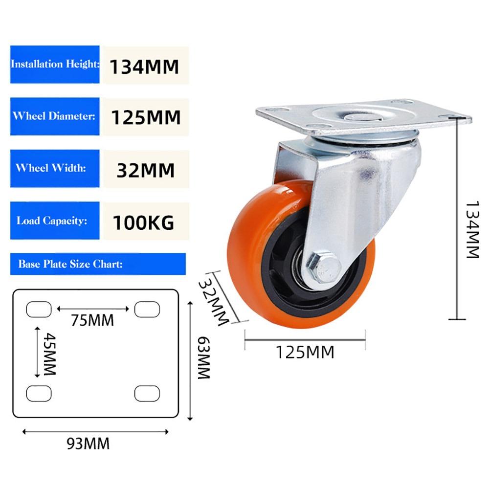 Blackheart Orange Face Furniture Castor 3" / 4" /5'' Wheel Industrial wheels Table Shelf