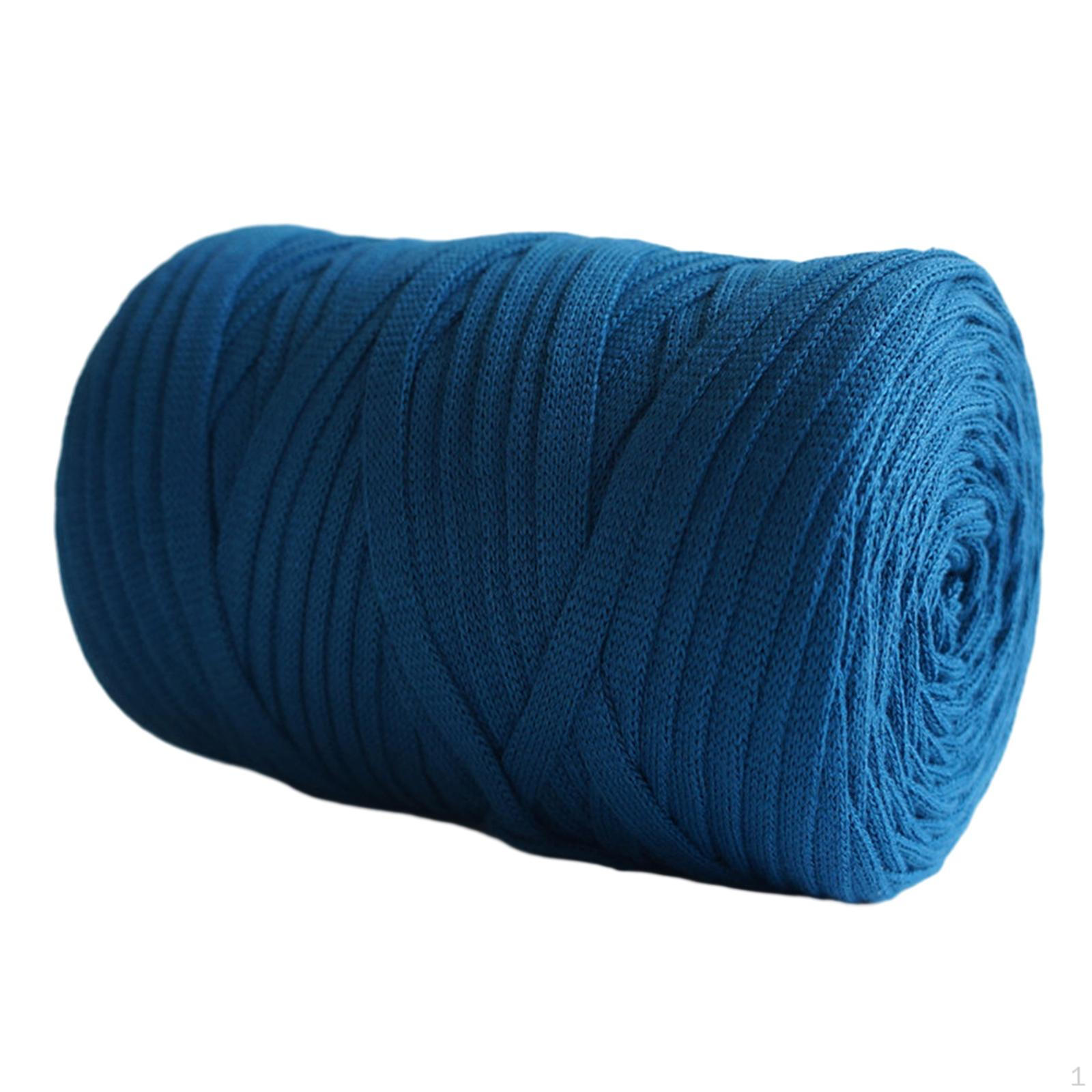 

Трикотажна пряжа Spaghetti Decor Crochet Fabric Chunky for Cushion Pet Bed синій