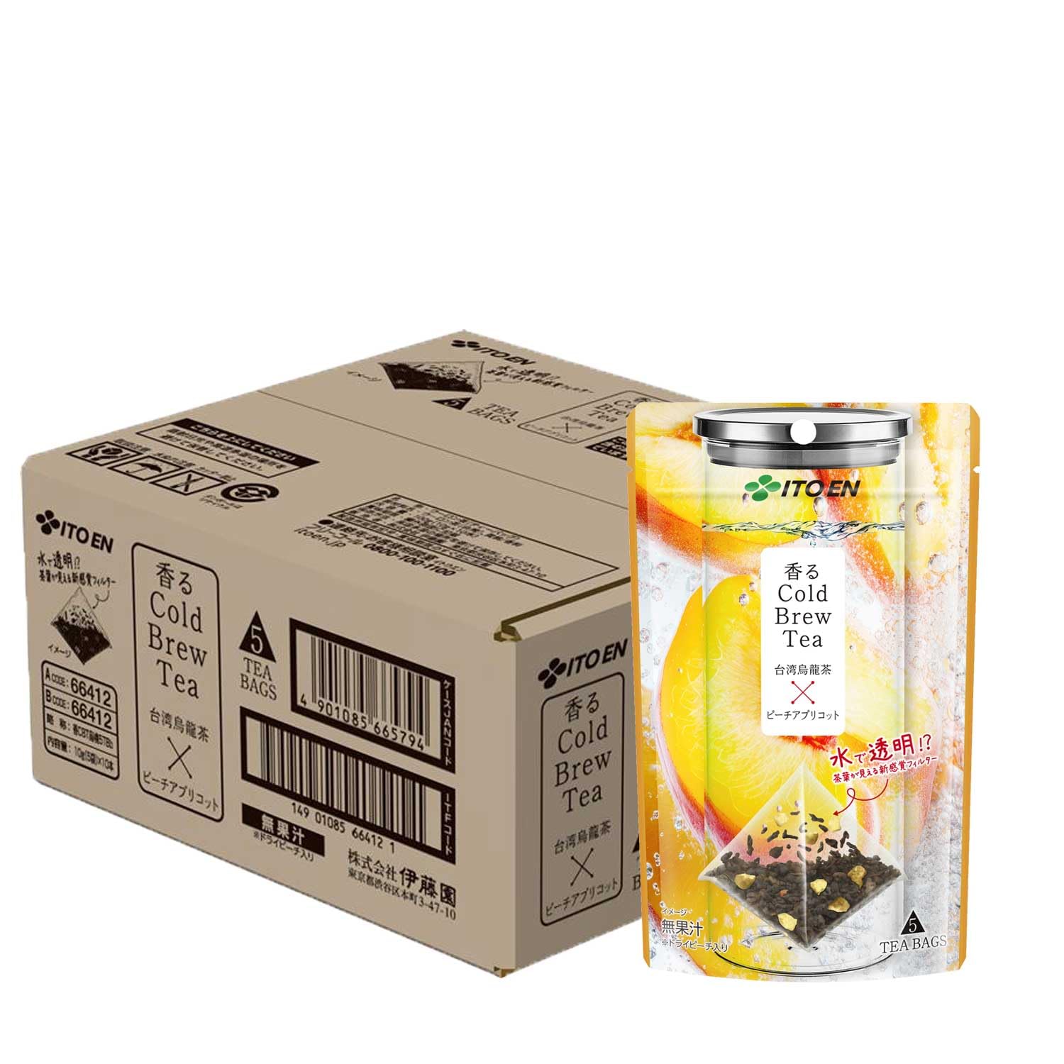 Itoen Fragrant Cold Brew Tea Taiwan Oolong Tea x Peach Apricot x 5 bags x 10 packs 2.0g (Tea Bags)