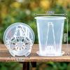 Plastic Transparent Flower Pot With Pan Thickened Small/Large Orchid Pot Hollow Transparent Flower Pot