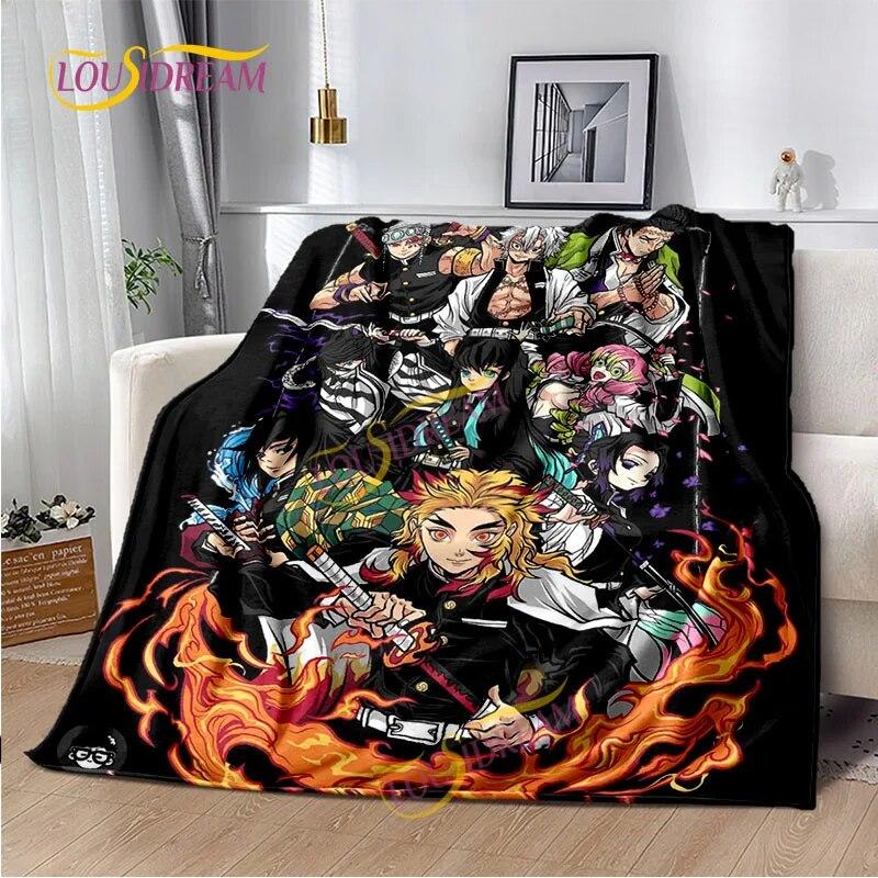 Japanese Cartoon Series Blanket Living Room Bed Sofa Travel 3D Demon Slayer Blanket Cartoon Home Office Hiking Gift