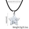 Natural stone star pendant, Xiuyu, blue patterned stone, pentagram necklace, jewelry
