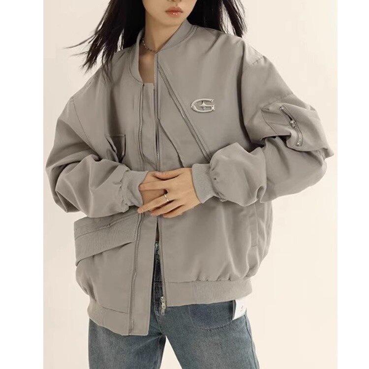 Design Niche Flight Suit Jacket, Cotton-padded Jacket, Women's Autumn and Winter Baseball Uniform, Overalls, Cotton Jacket