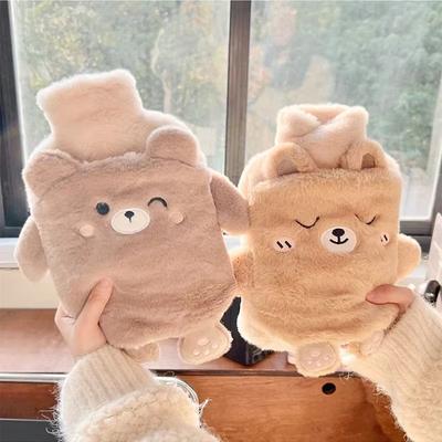 Hot Water Bag With Cute Cartoon Pattern Comfortable Plush Warm And Safe Portable In Winter Water Filling And Heating Treasure