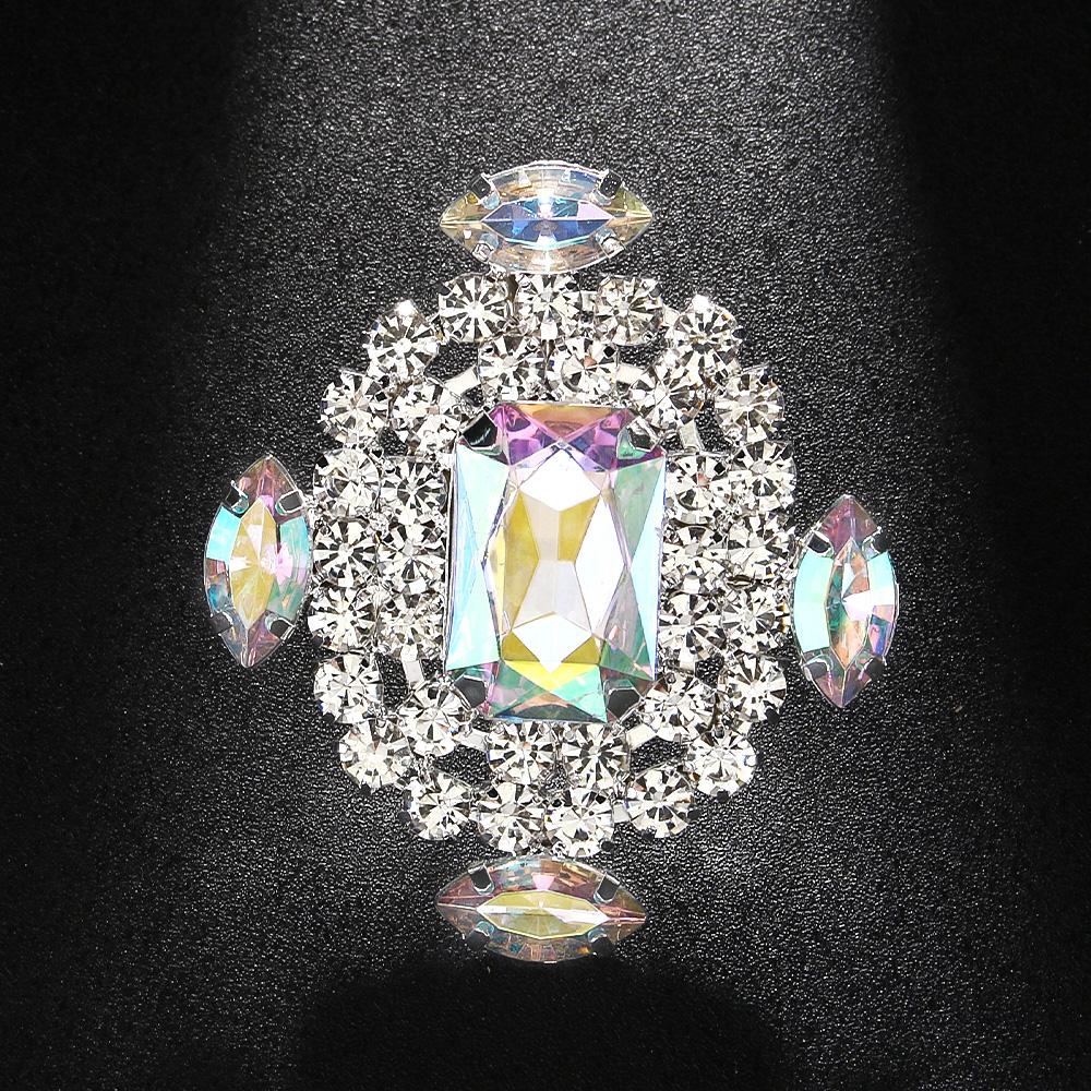 Stonefans Colorful Crystal Exaggerated Rings Lady Finger Accessories Ins Fashion Square Rhinestone Open Ring Adjustable Jewelry
