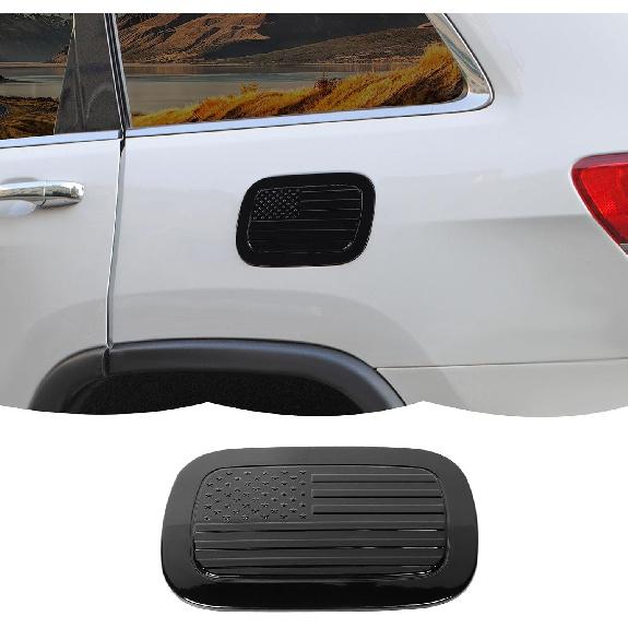 

Fuel Filler Door Gas Tank Cap Cover Trim US Flag Decoration Exterior Accessories for Jeep Grand Cherokee 2011-2020,Black чёрный