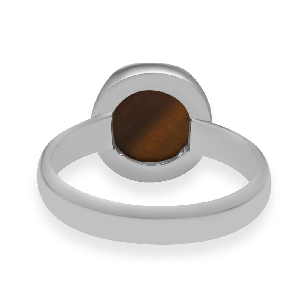 Anello con punta fatta a mano in argento sterling 925 con pietra preziosa occhio di tigre naturale da 10X10 mm per donne e ragazze
