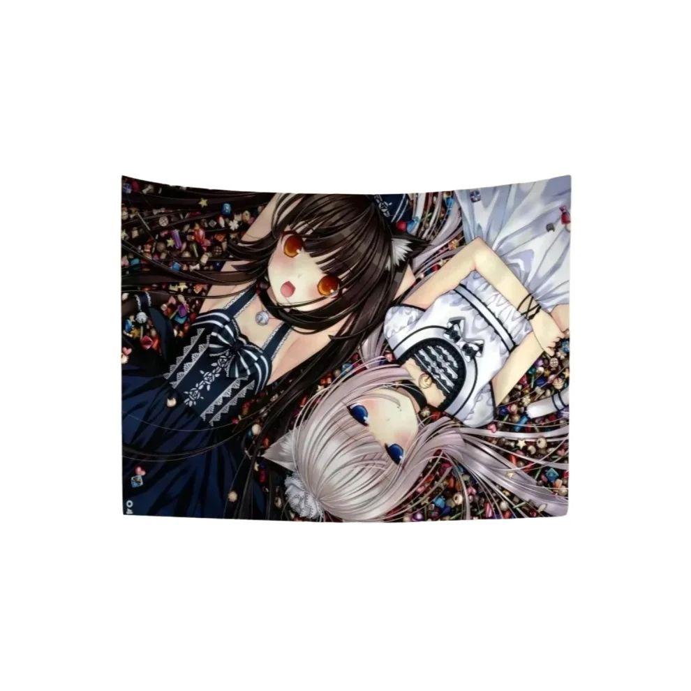 

1 шт. Нэкопара Аниме Гобелен Принт Девушка-кошка Настенное панно Полиэстер 2D Арт Милый Декор для Спальни Гостиной Подарок для Фанатов Аниме 74x94cm(29x37in)