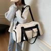 New Short-trip Travel Bag with Large Capacity, Solid Color, Spliced Design, Stylish Outdoor Sports Yoga Fitness Bag