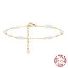 Effie Queen Fashion Natural Pearl Anklet S925 Silver Dainty Wear Pearls Foot Chain Jewelry Summer Accessories Holiday Gift SA36