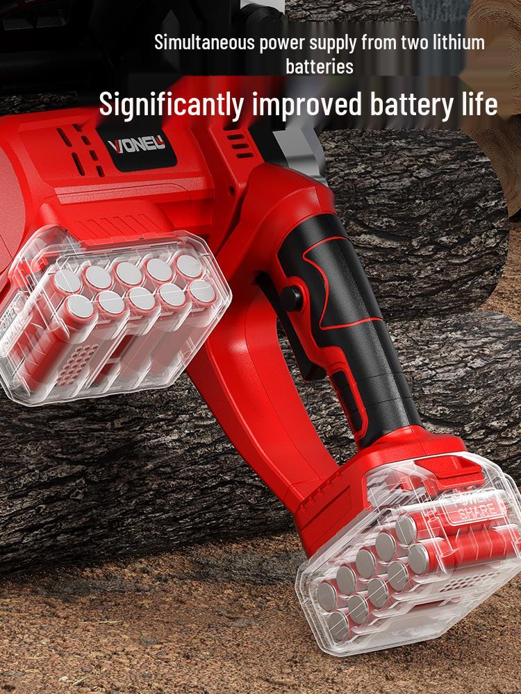 High-Power Rechargeable Handheld Electric Chainsaw with Lithium Battery for Tree Felling and Logging