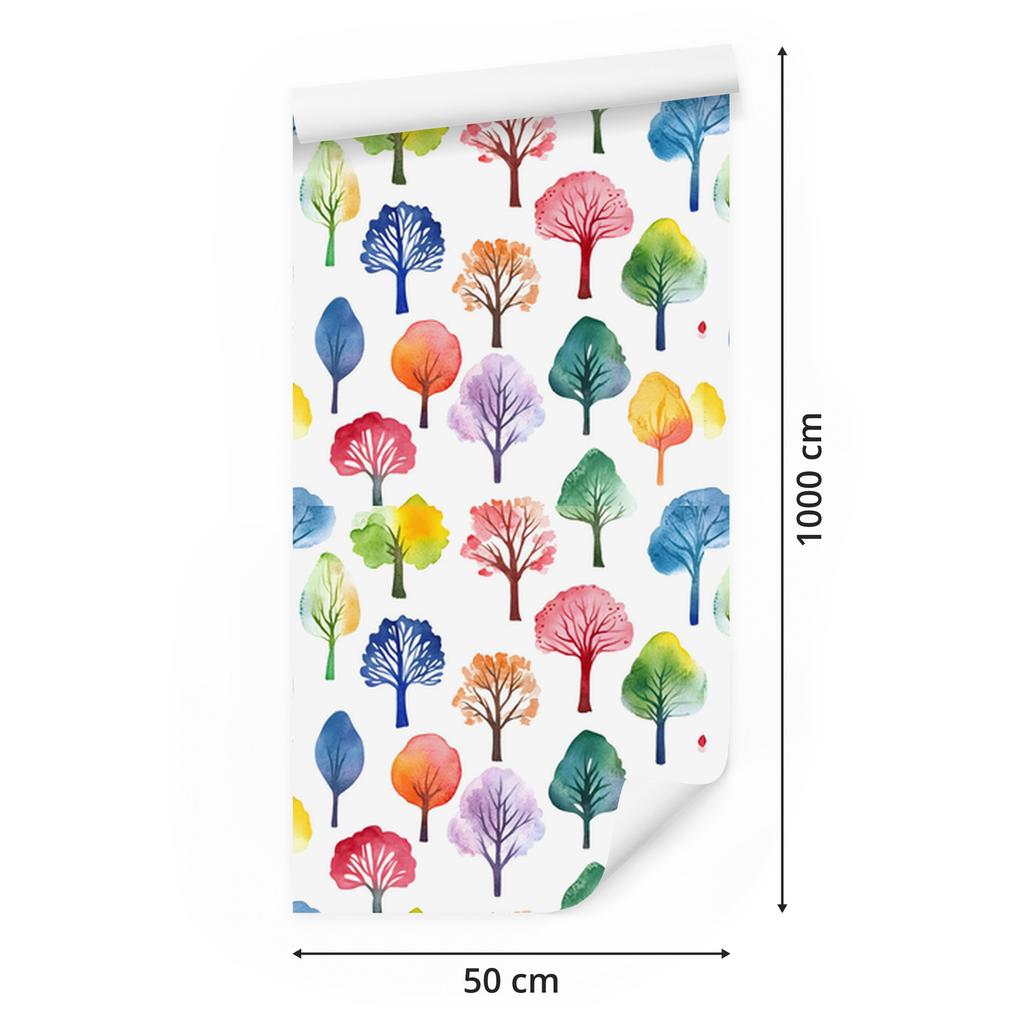 Wallpaper Flowers and Leaves White and Coral for Living Room and Bedroom 50x1000