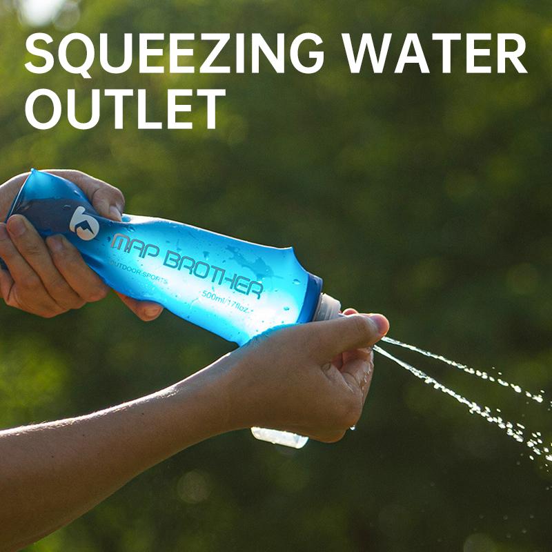 Outdoor Collapsible Soft Water Bottle 250ml 500ml for Running, Hiking, Cycling and Rock Climbing Drinking Sports